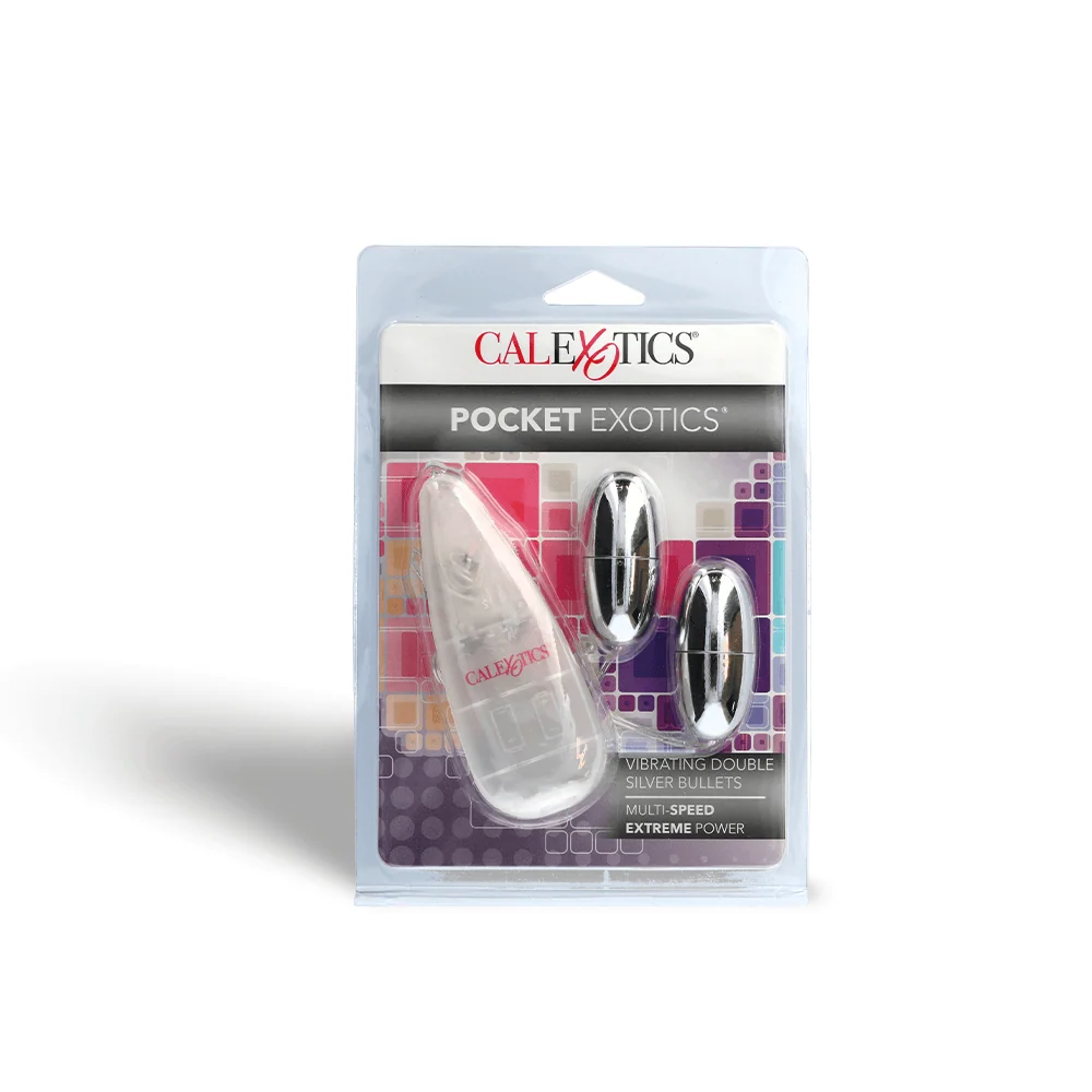 Pocket Exotics Vibrating Double Silver Bullets