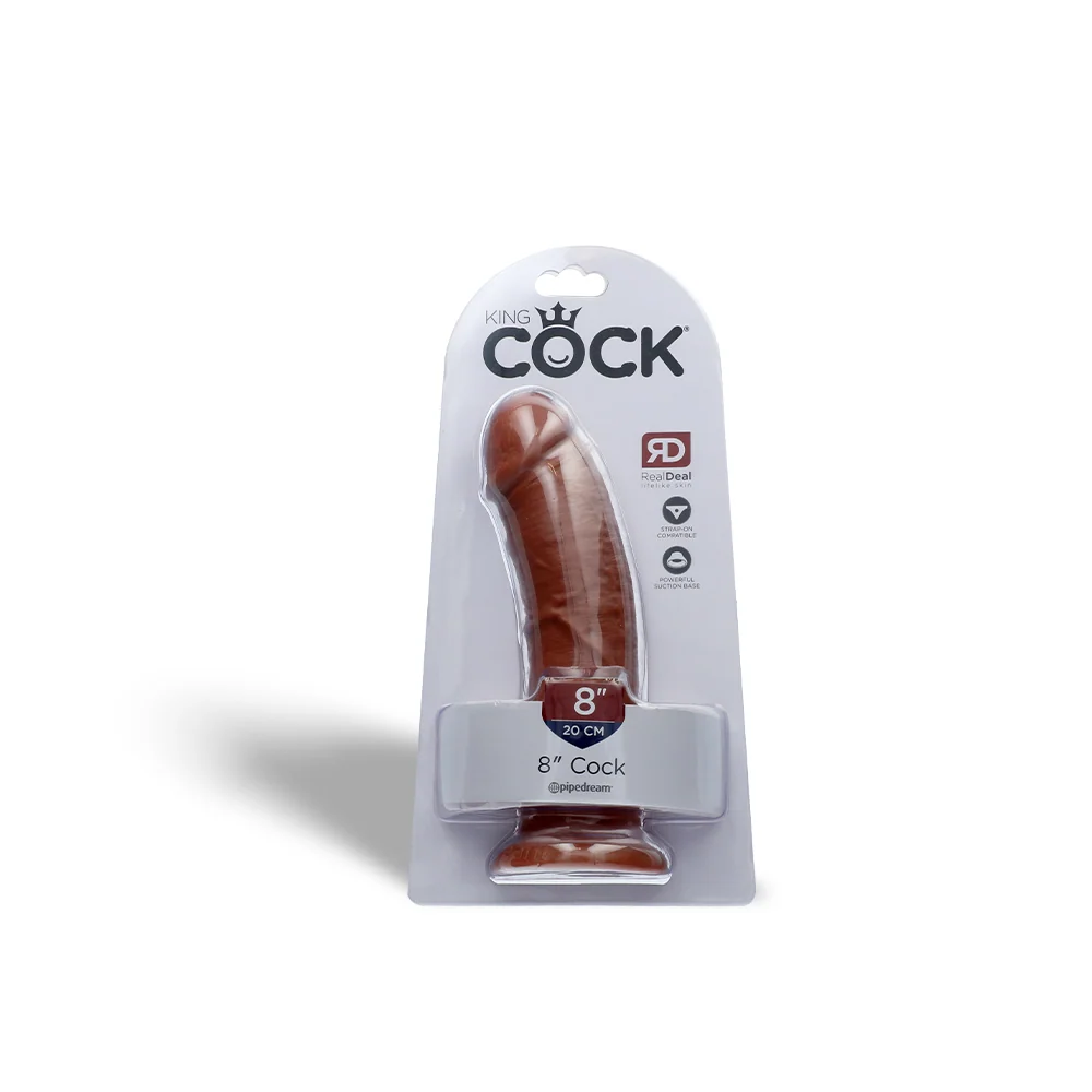 King Cock 8 Inch Realistic Dildo with Suction Cup Base