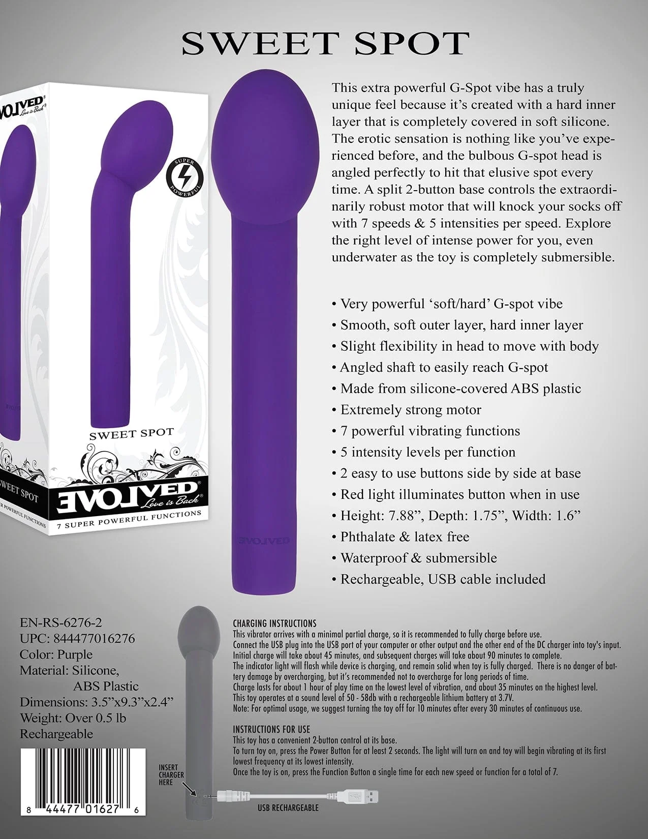 Evolved Sweet Spot Powerful G-Spot Vibrator with Soft Silicone Cover