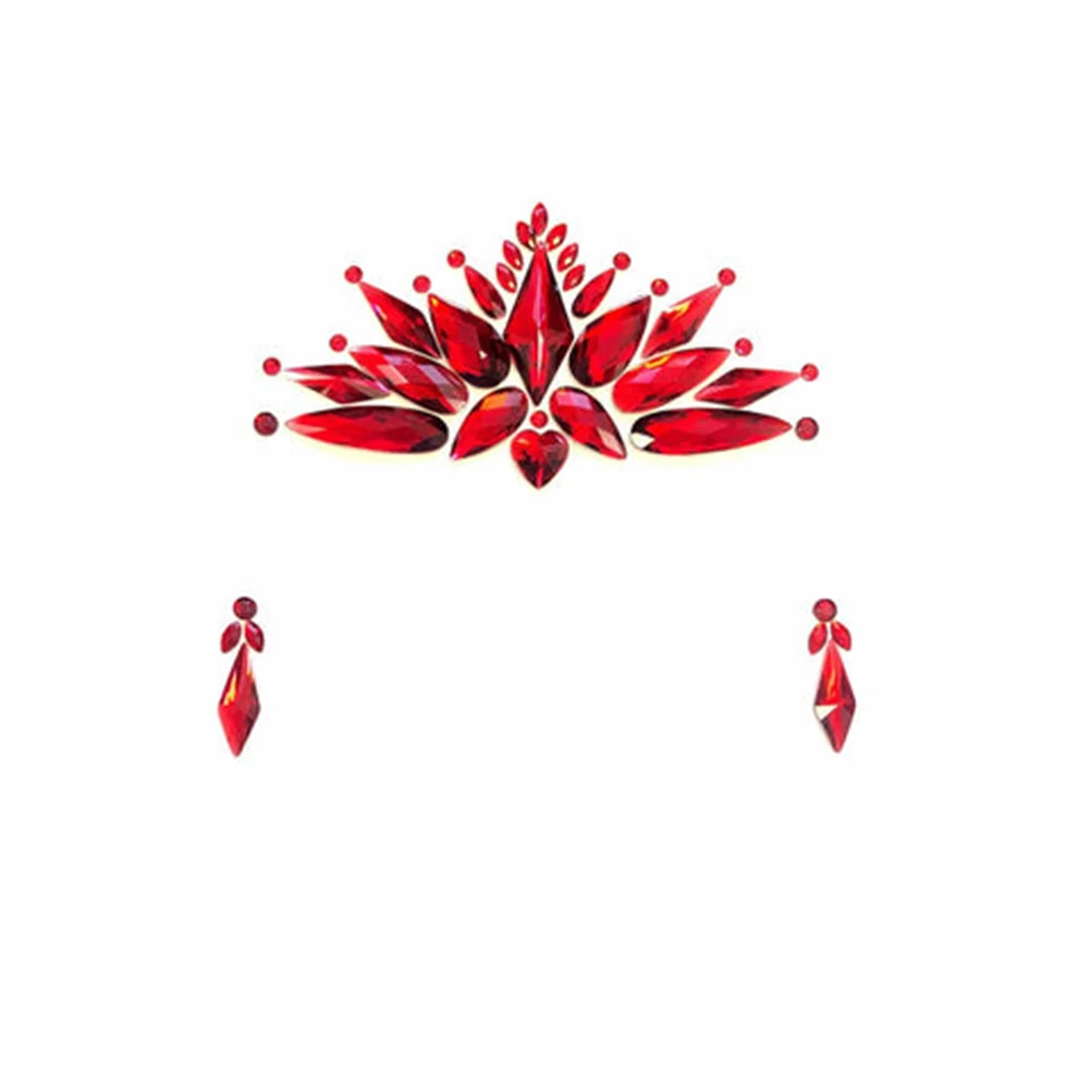 Neva Nude Demonica Red Crystal Tiara Face Sticker