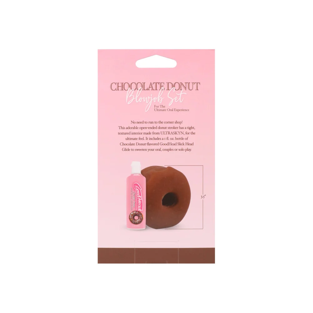 GoodHead Chocolate Donut Blowjob Set with Slick Head and Refresh Powder