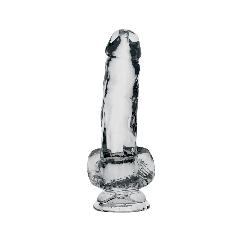 King Cock Clear Cock With Balls, Realistic Suction Cup Dildo
