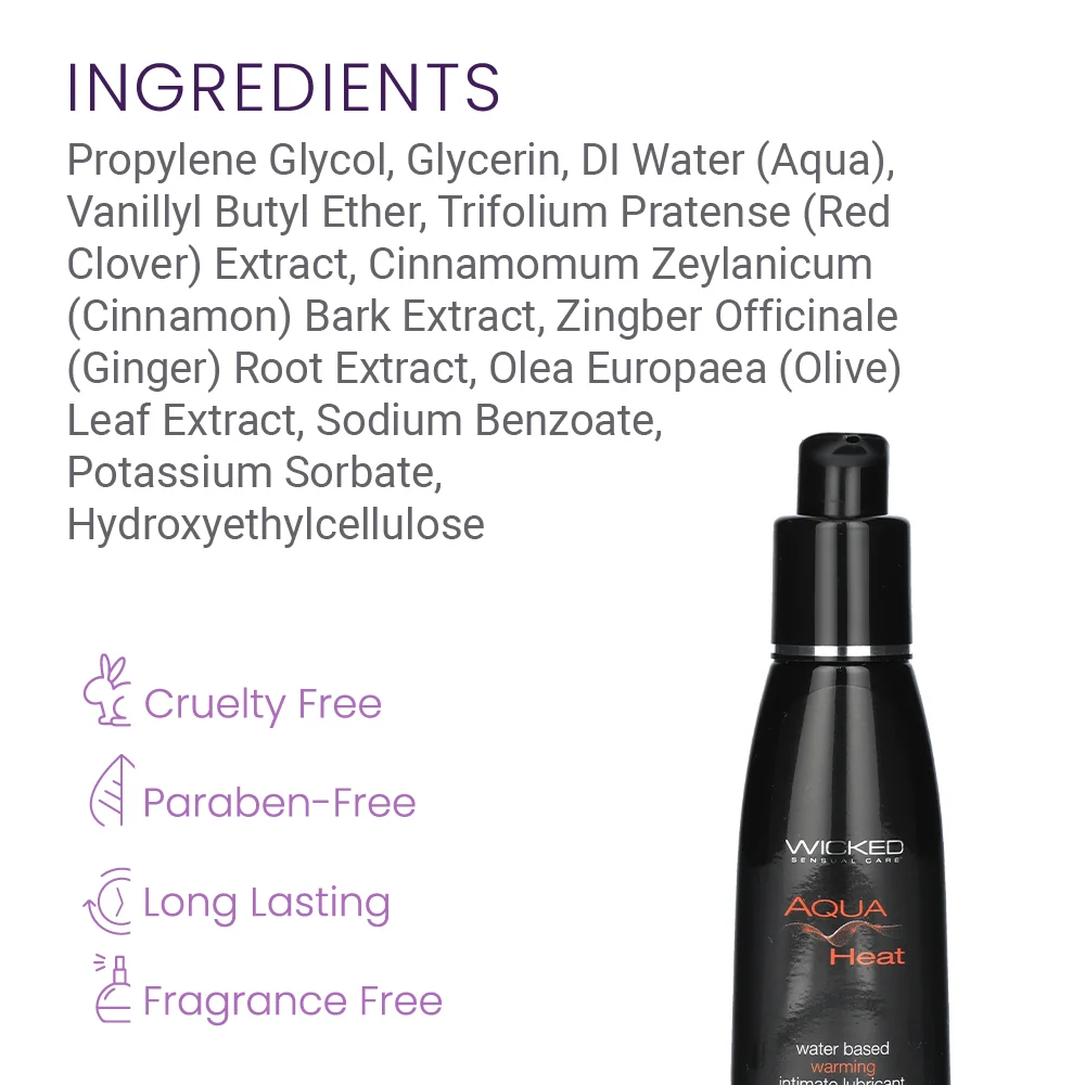 Wicked Aqua 2oz Heat Warming Water-Based Personal Lubricant