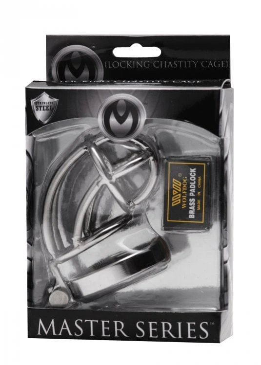 Master Series Captus Stainless Steel Locking Chastity Cage