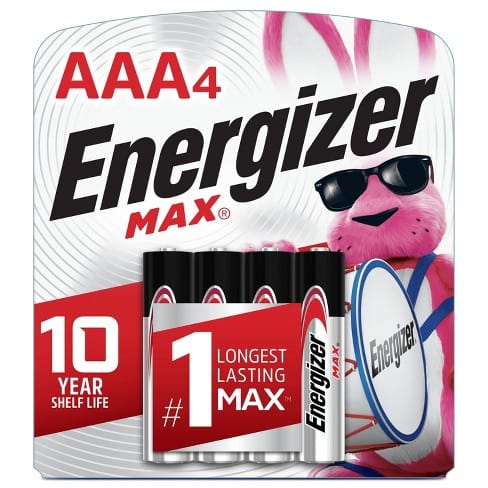 Energizer Max AA Alkaline Batteries 4 Pack Carded