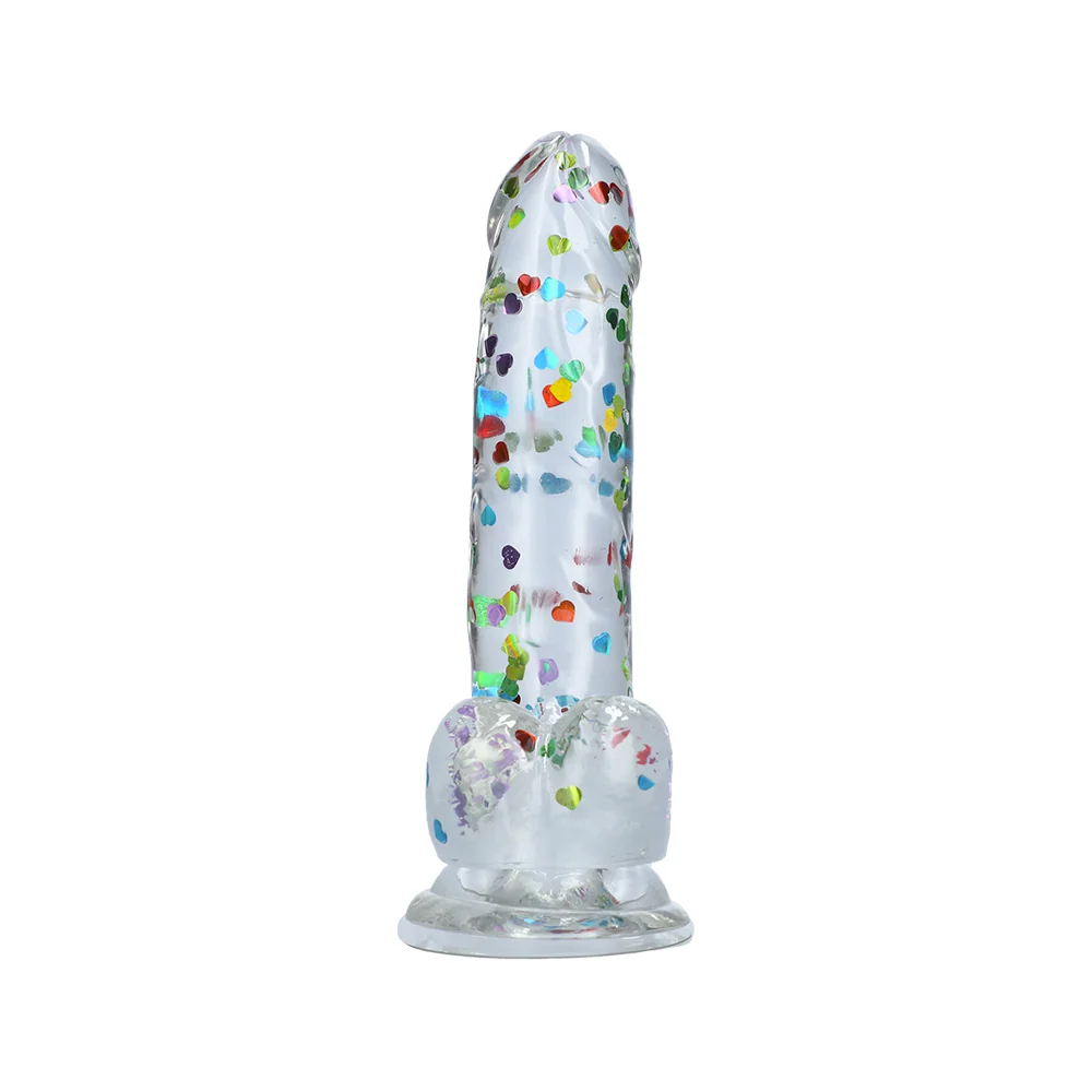 Naughty Bits® I Love Dick Heart-Filled Dong with Suction Cup Base