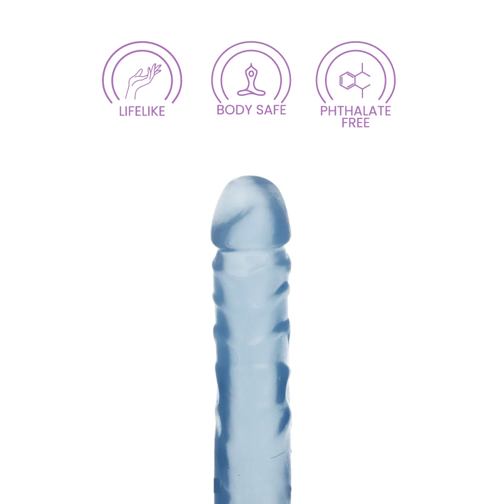 Doc Johnson Crystal Jellies Jr Double Dong Soft Flexible 10 Inch Classic