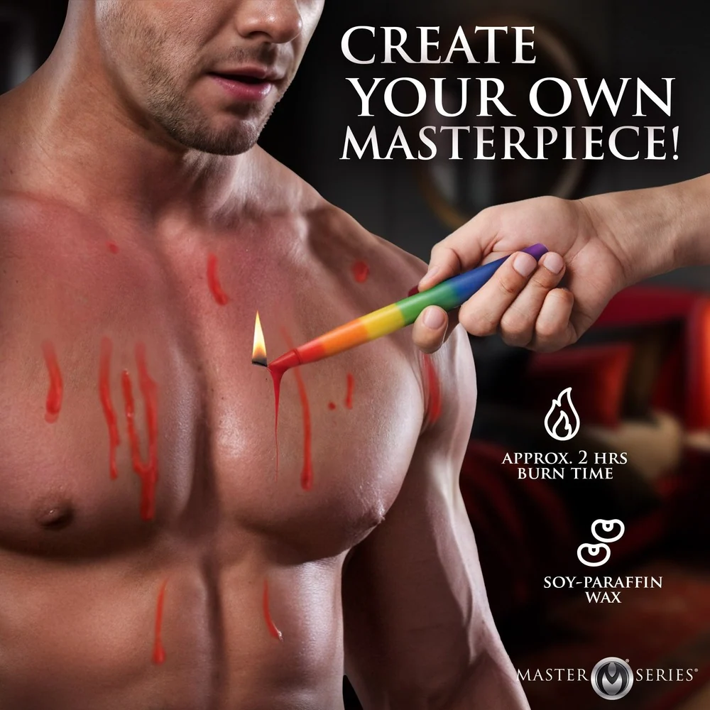 Master Series Pride Rainbow Drip Candles, 3 Pack