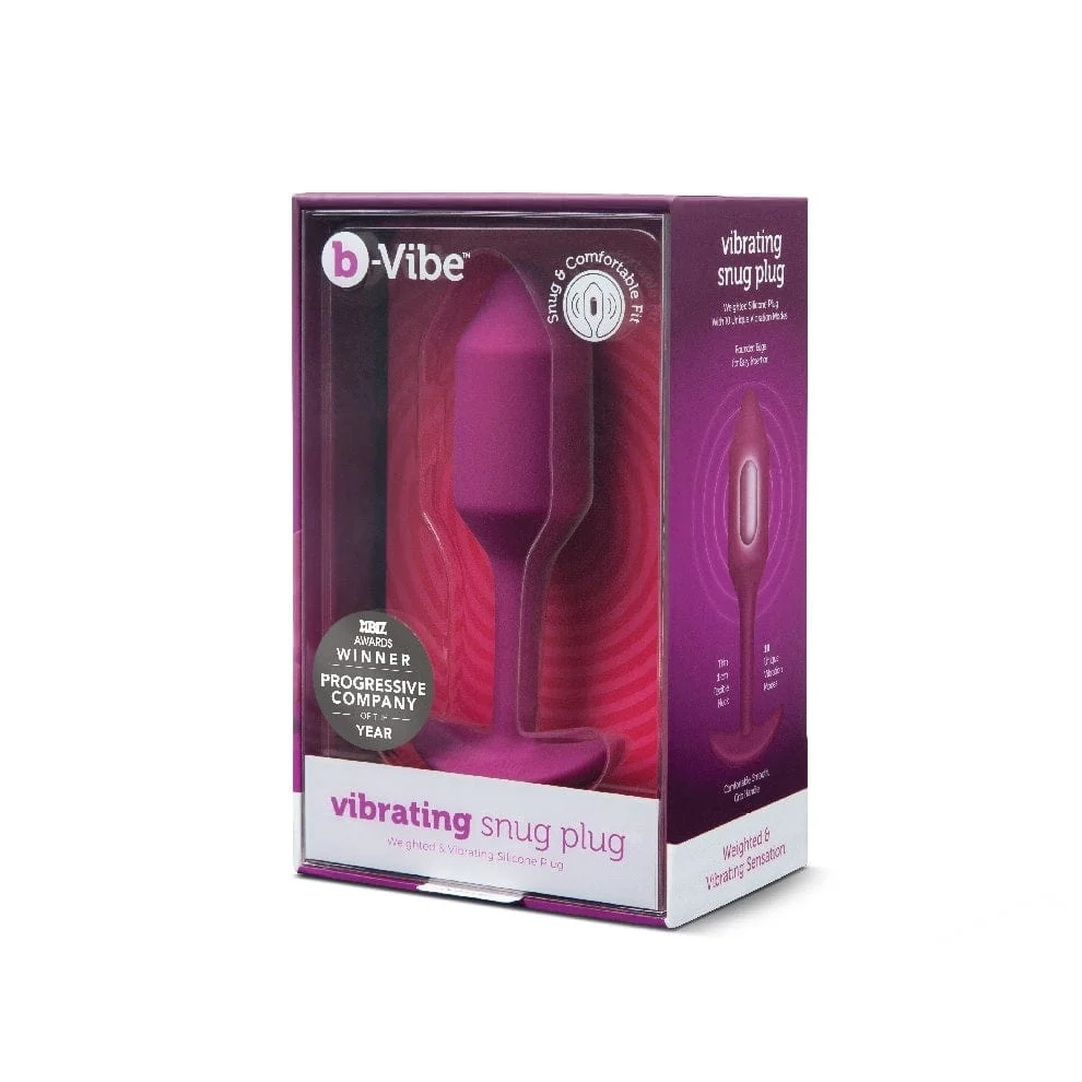 B-Vibe Vibrating Snug Plug 2 in Rose Silicone Body-Safe Anal Plug
