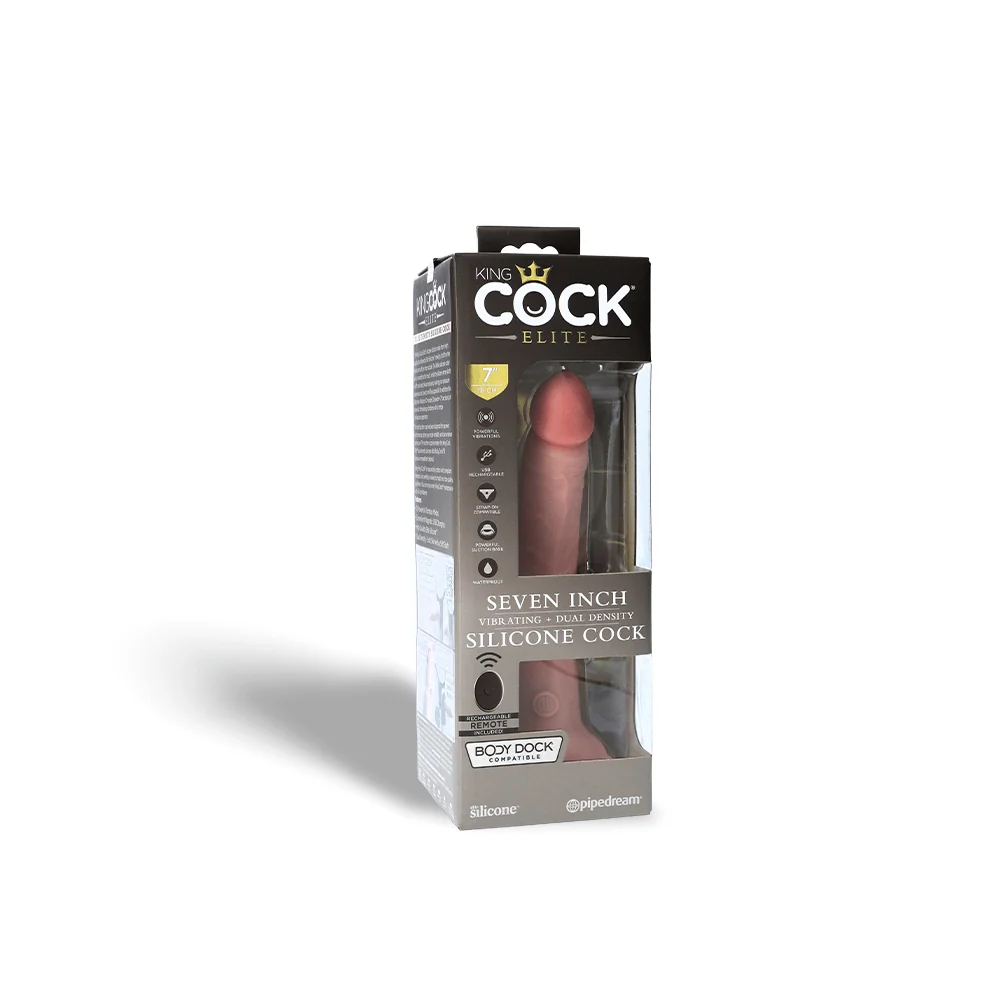 King Cock Elite Dual Density Vibrating Silicone Cock