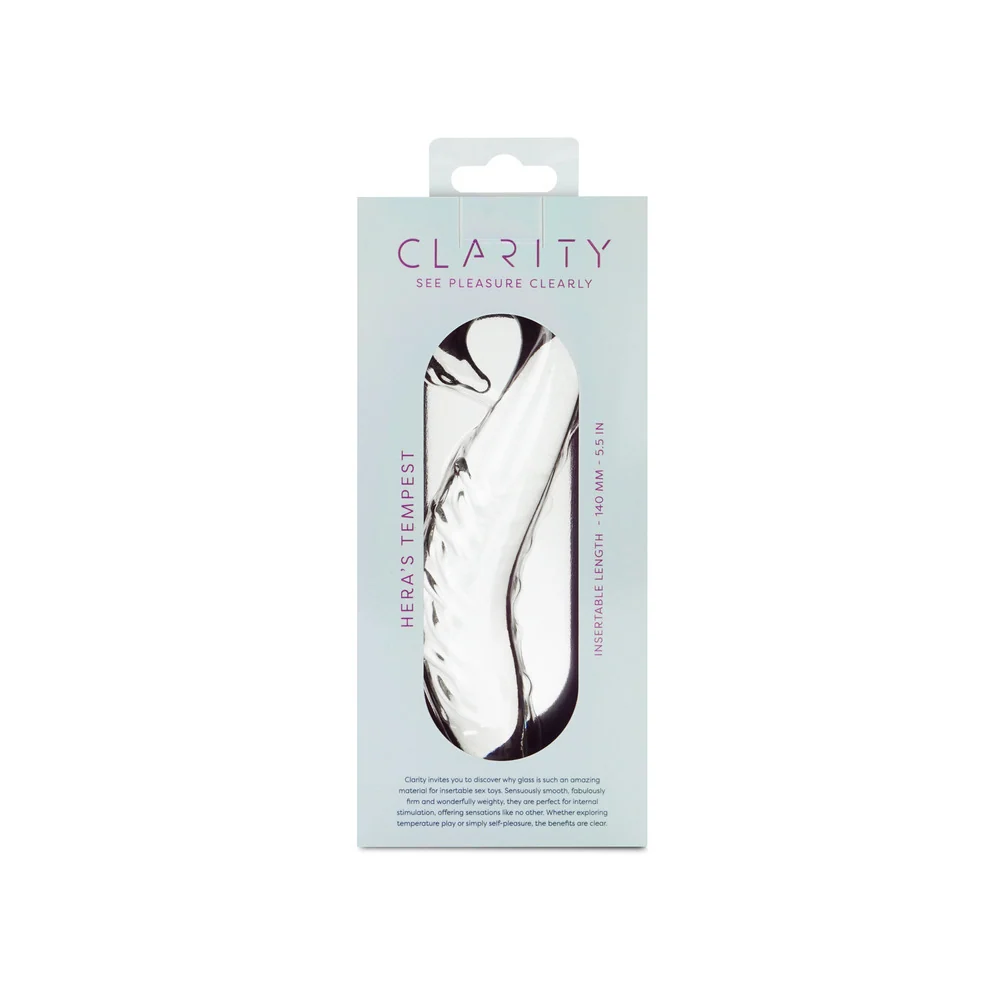 Clarity Hera's Tempest 5.5-Inch Glass Dildo with Sculptural Circular Handle