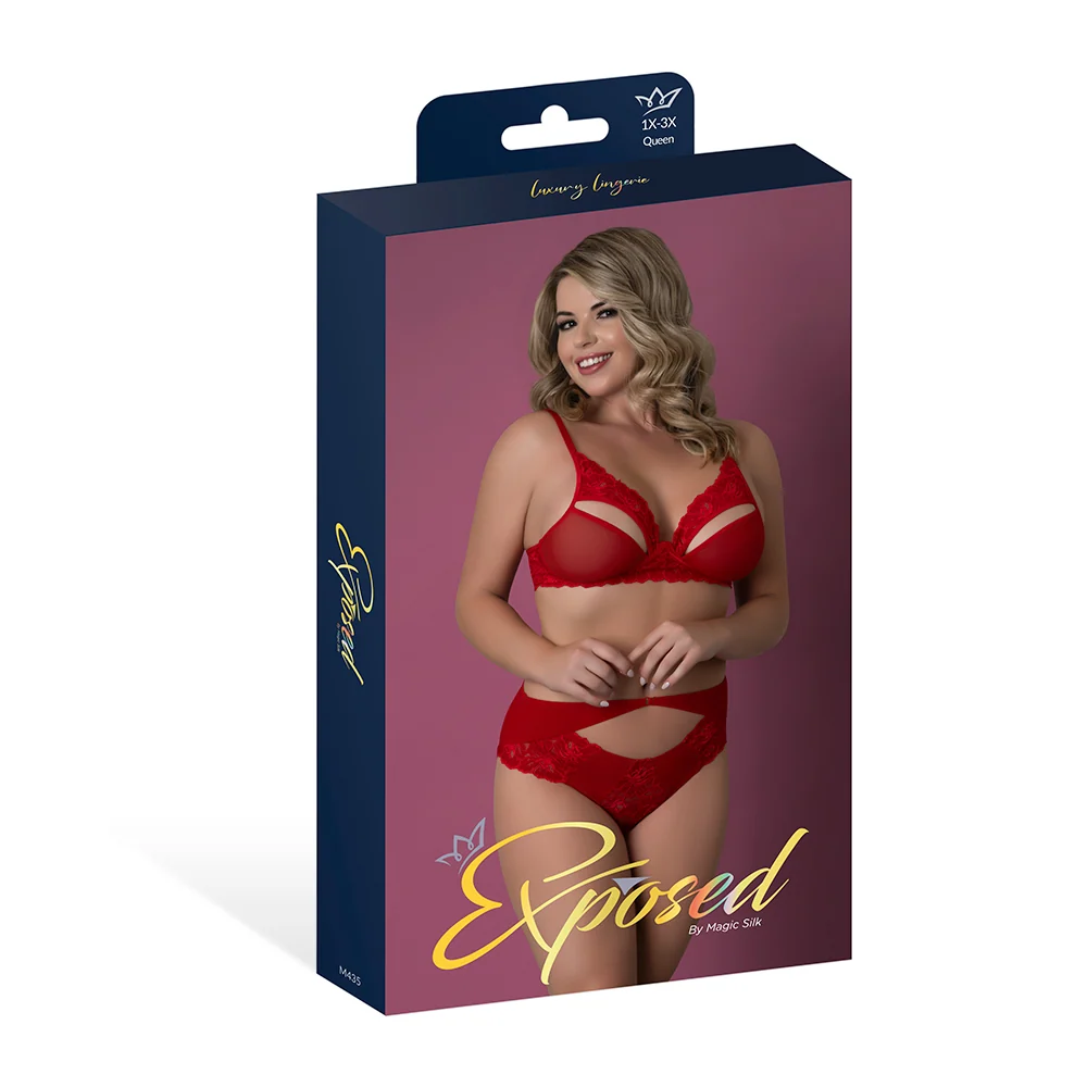 Exposed Rush Bra and Panty Set with Peek-a-Boo Cups