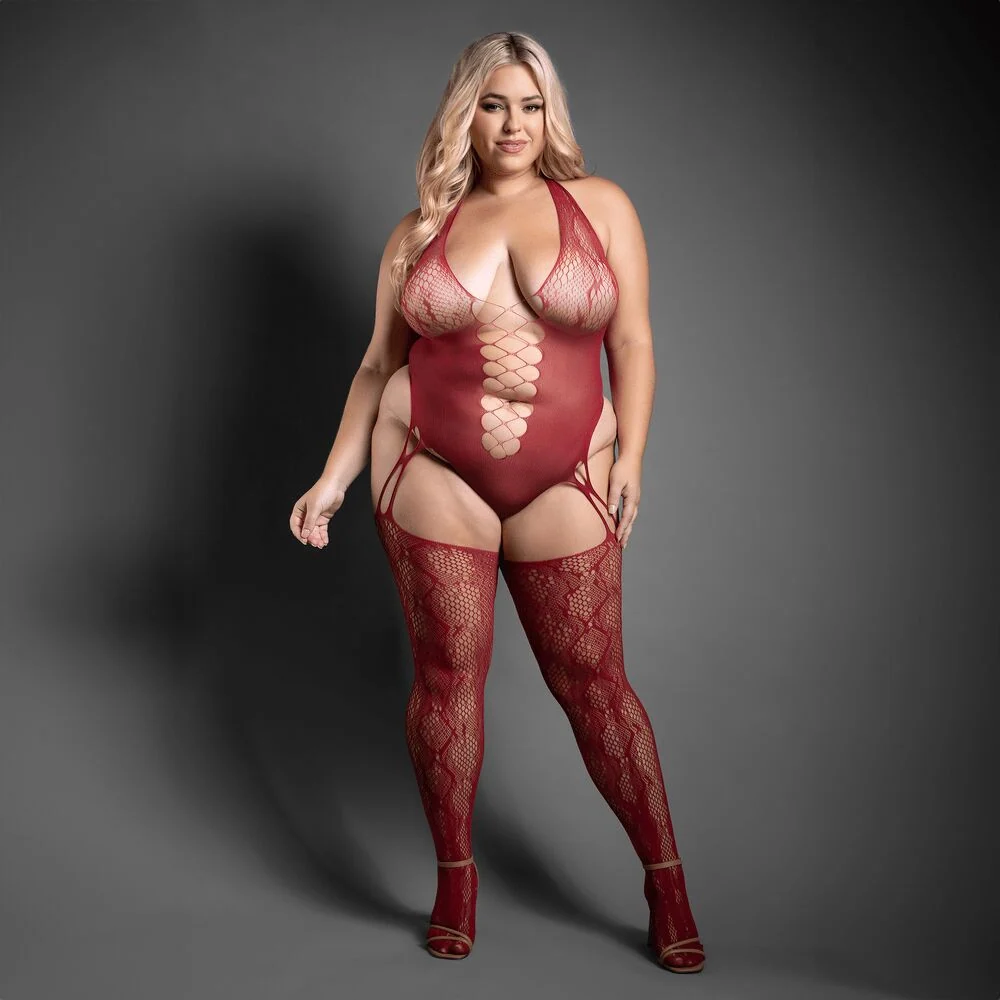 Fantasy Lingerie Sheer Pretty Poison Crotchless Teddy Bodystocking