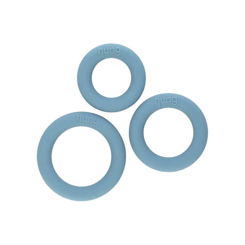 Hung Thick 3-Ring Set Platinum-Grade Silicone Cock Rings