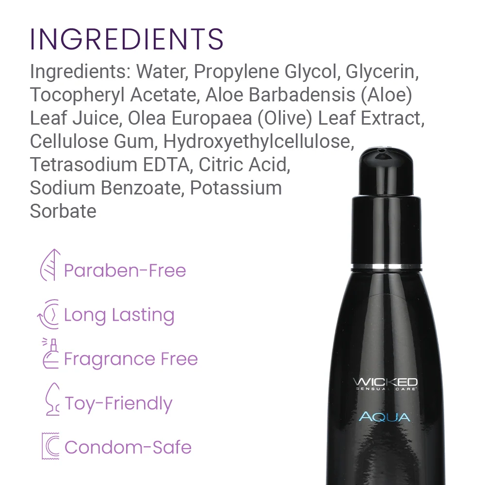 Wicked Sensual Aqua Water-Based Lubricant with Aloe and Vitamin E