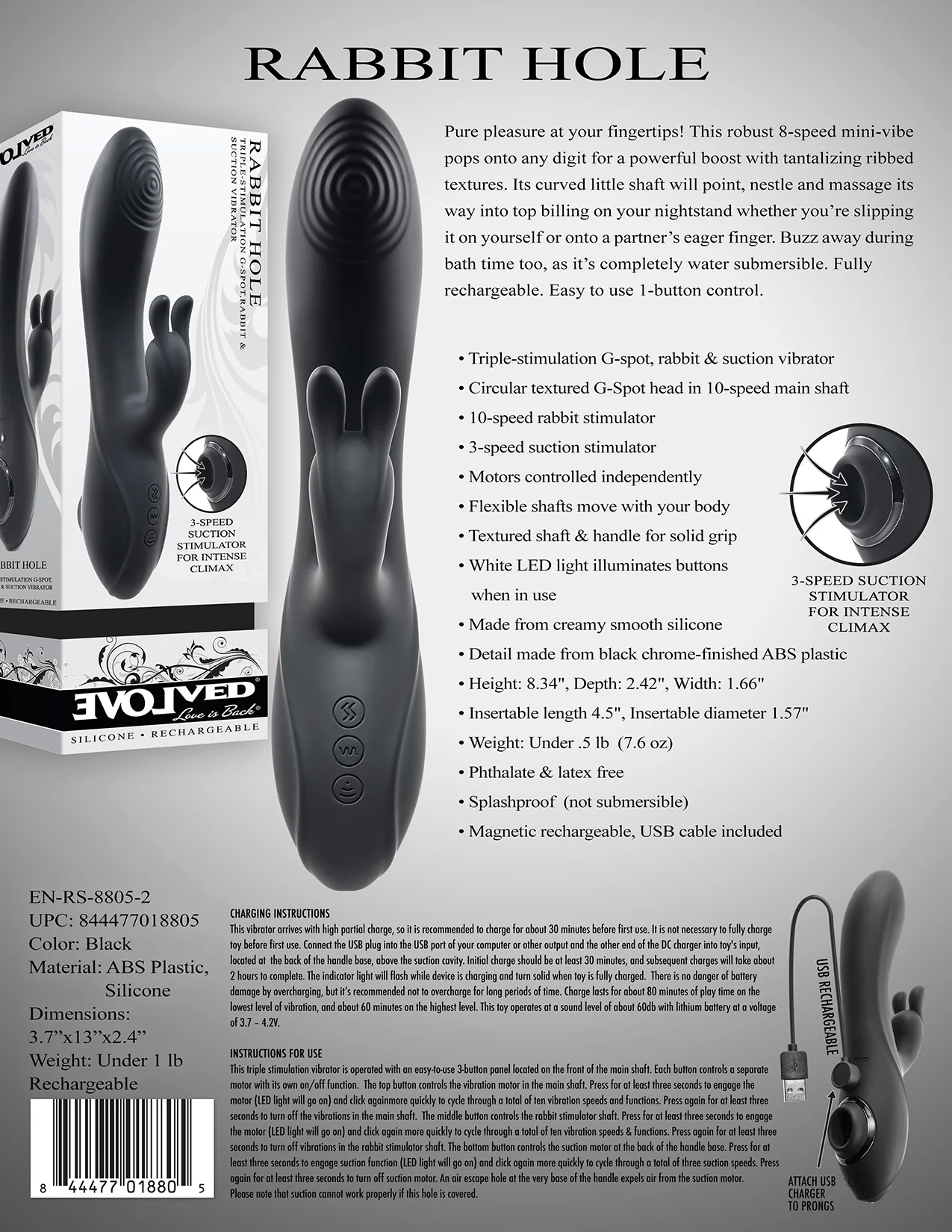 Evolved Novelties Rabbit Hole Triple Stimulation Vibrator