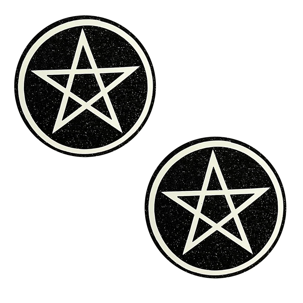 Neva Nude Wicca Black Glitter Nipple Cover Pasties