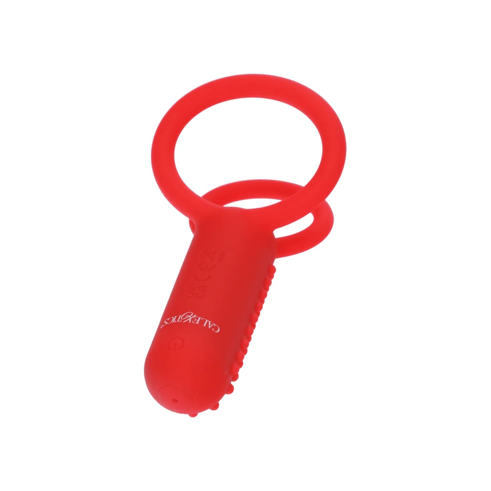 CalExotics Silicone Rechargeable Vertical Dual Enhancer Cock Ring