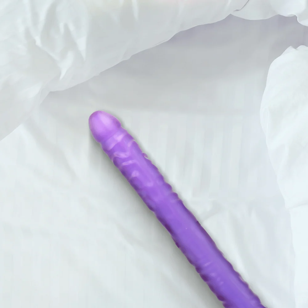 Doc Johnson Crystal Jellies Double Dong in Purple, 18 Inch