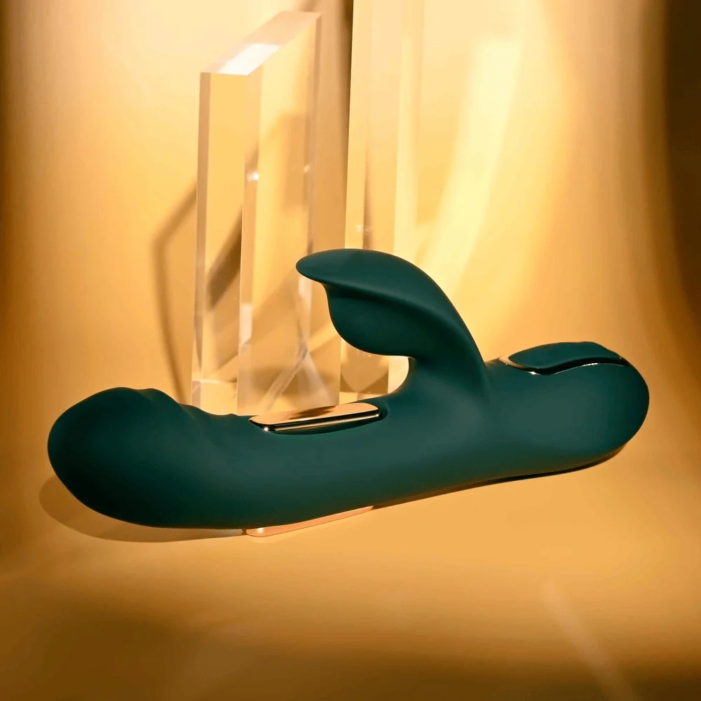 Evolved Heart of Gold Tapping Rabbit Vibrator with Gold Bars