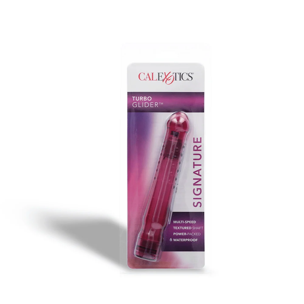Turbo Glider Raspberry Crush Vibrator with Multi-Speeds and Textured Shaft