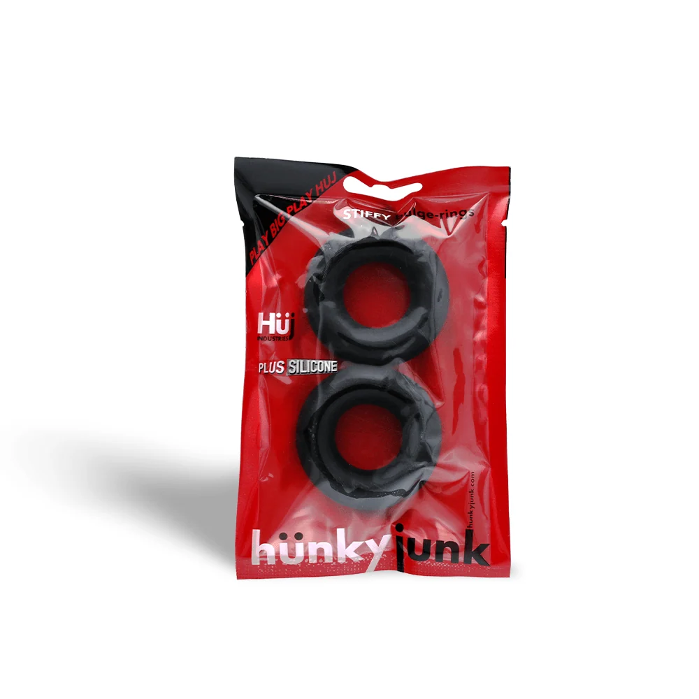 Hunky Junk Stiffy 2-Pack Firm Grip Cockrings That Will Not Roll