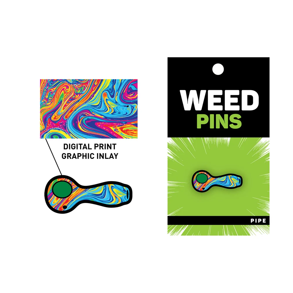 Swirled Color Weed Pipe Enamel Lapel Pin