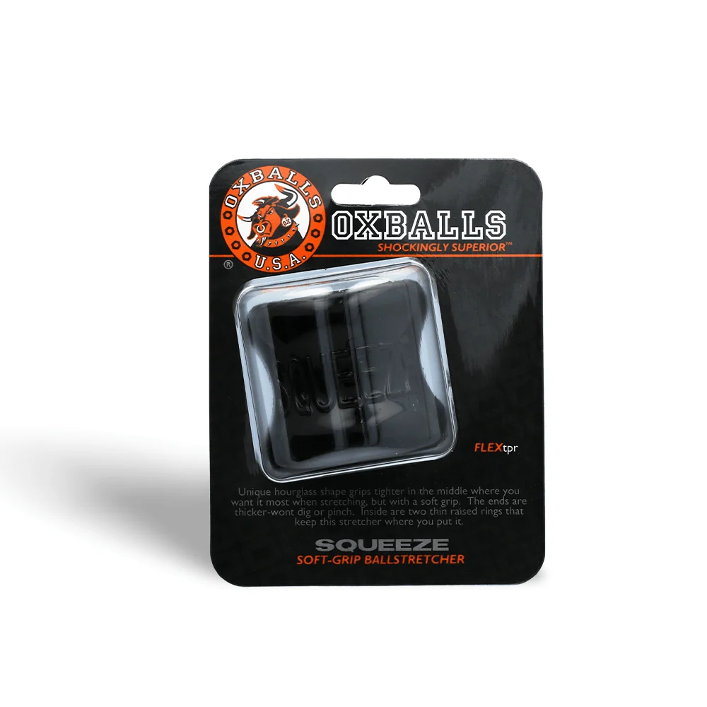 Oxballs Squeeze Ball Stretcher Black Cock Ring in FLEXtpr