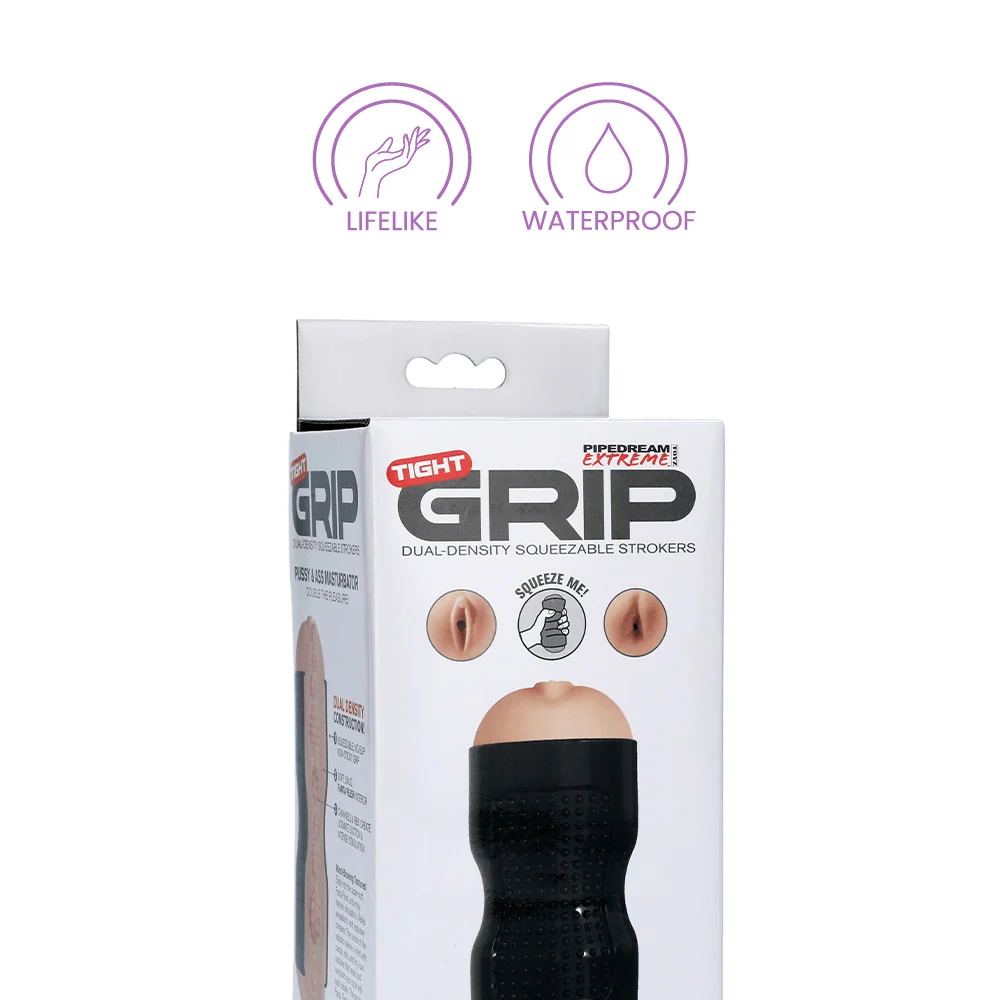 PDX Brands Tight Grip Dual-Density Squeezable Stroker in Black