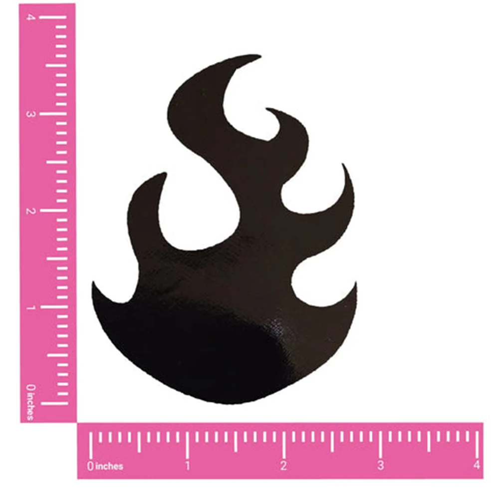 Neva Nude Edgy AF Dom Squad Black Wet Vinyl Flame Nipple Cover Pasties