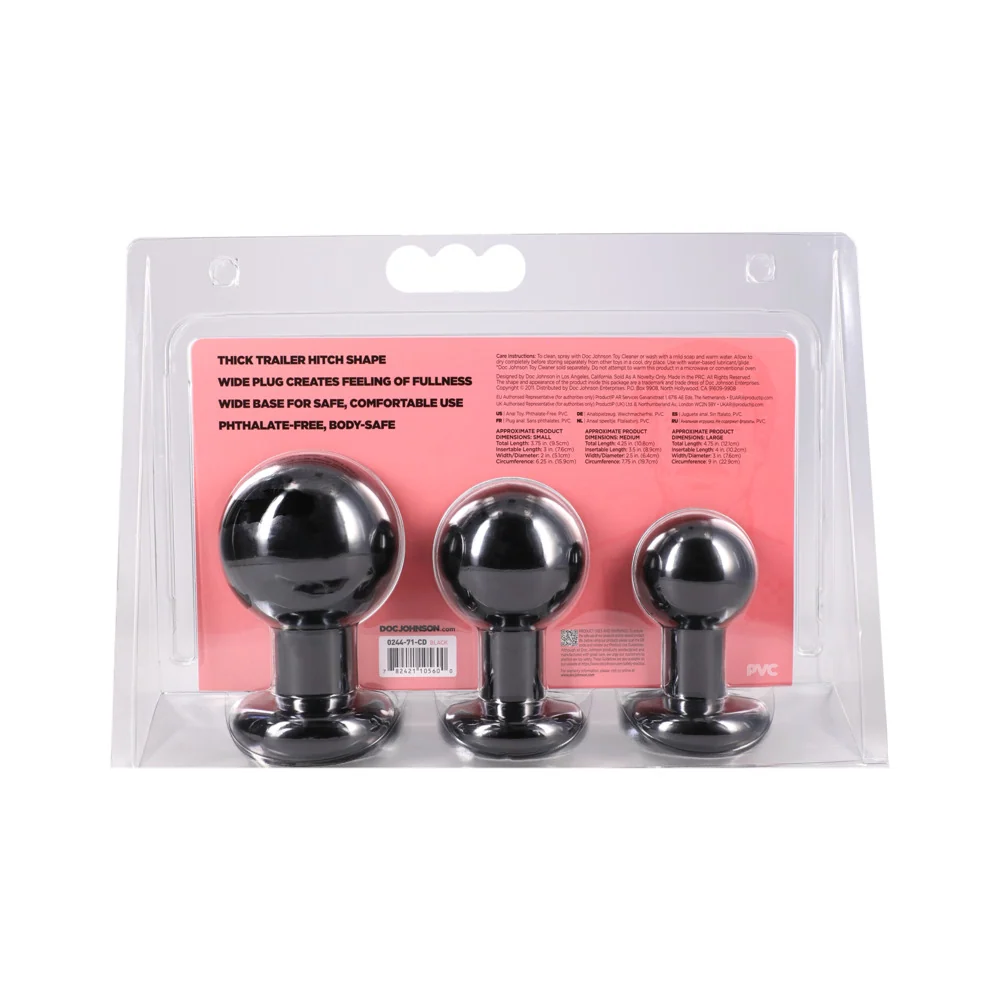 The Classic Round Butt Plug 3pc Anal Trainer Set
