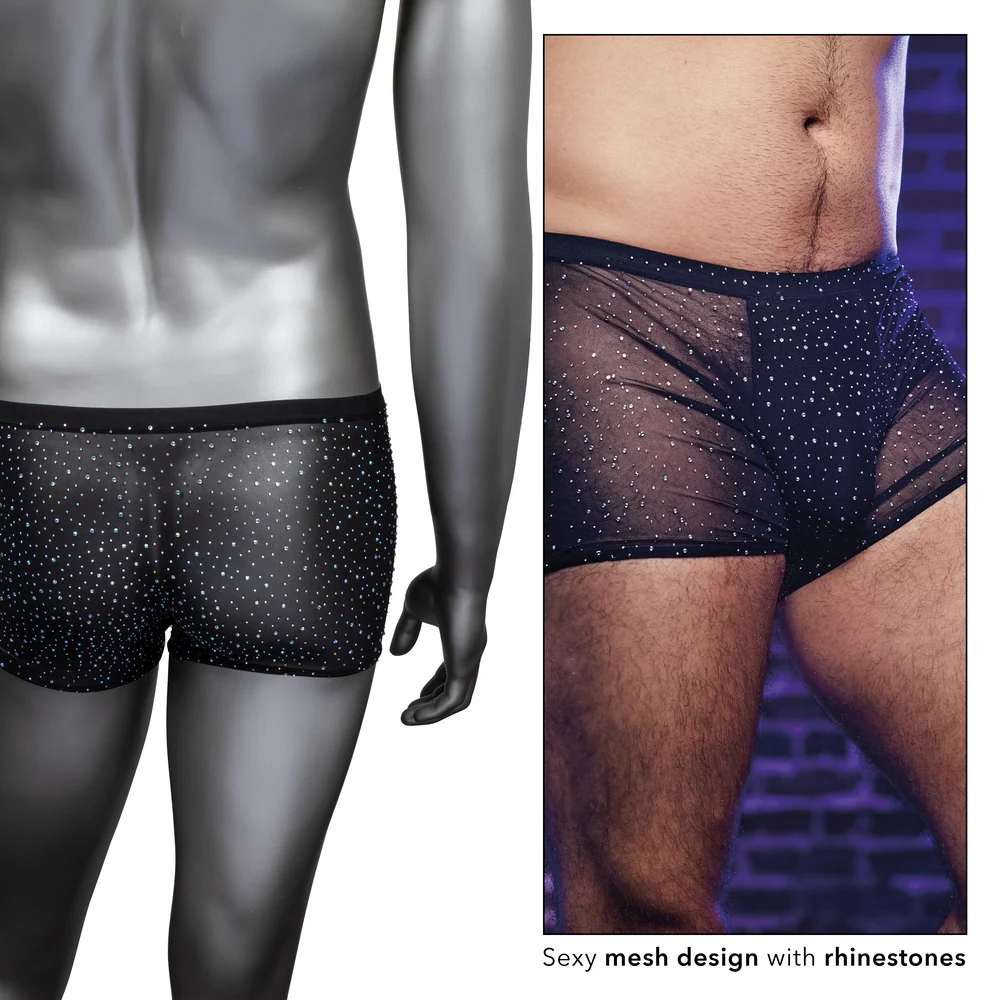 Radiance for Him Boxer Brief with Mesh Panel and Rhinestone Accents