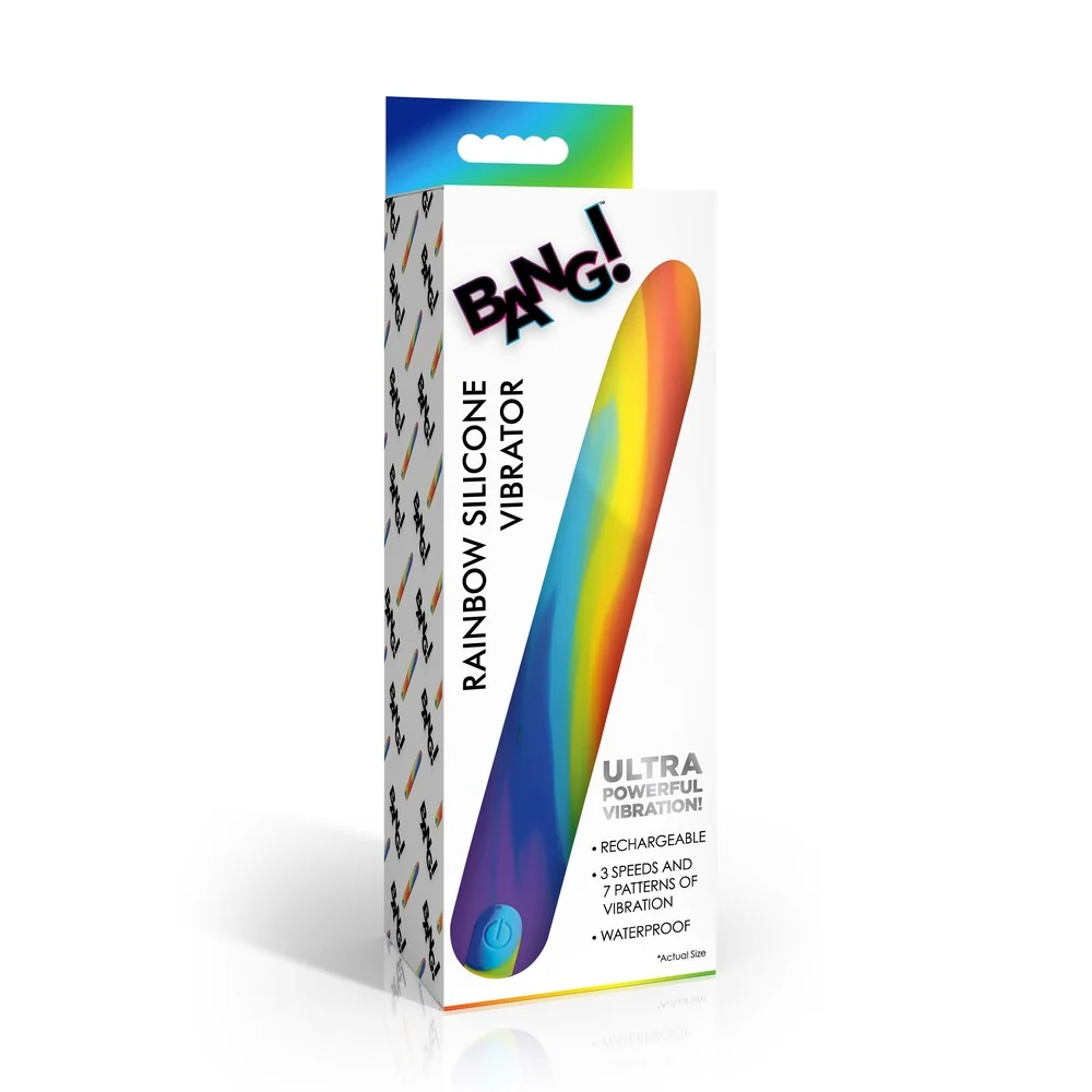 Bang! Rainbow Silicone Bullet Vibrator with 3 Speeds and 7 Patterns