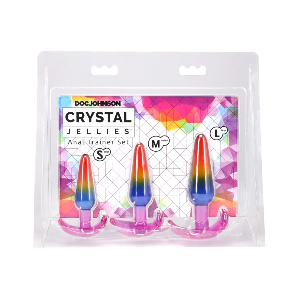 Crystal Jellies Rainbow 肛部训练套装，三种渐进尺寸