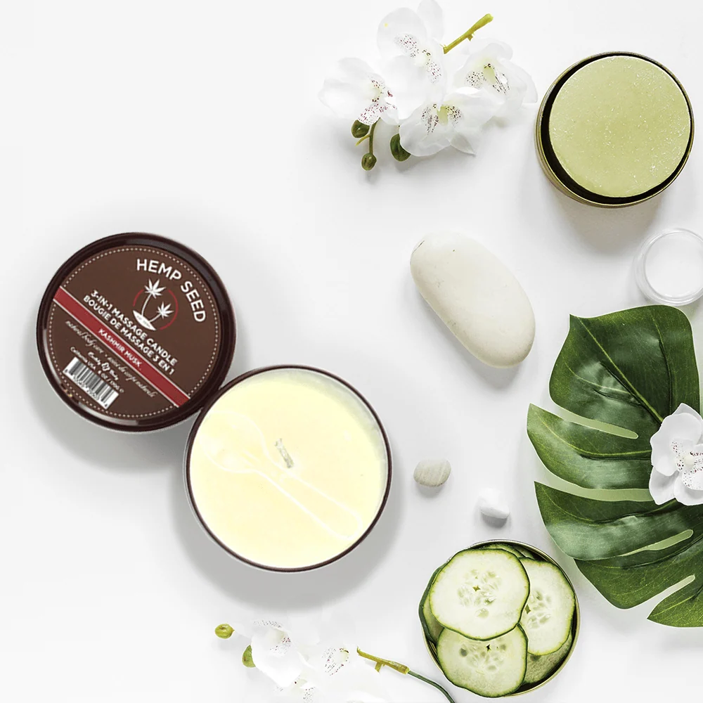 Hemp Seed Massage Candle That Melts into Warm Massage Oil
