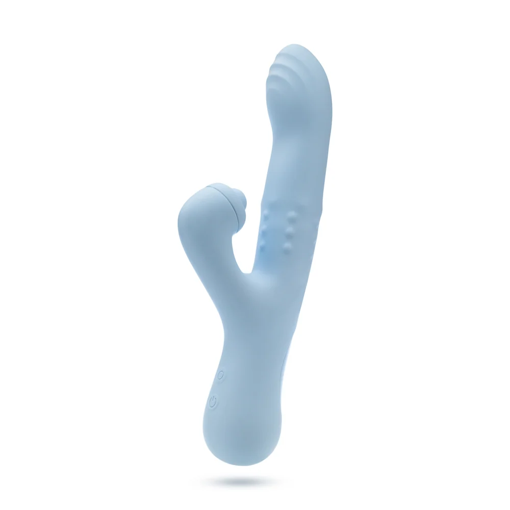 Blush Collection Devin Rabbit Vibrator with Sliding Shaft and Clit Massager