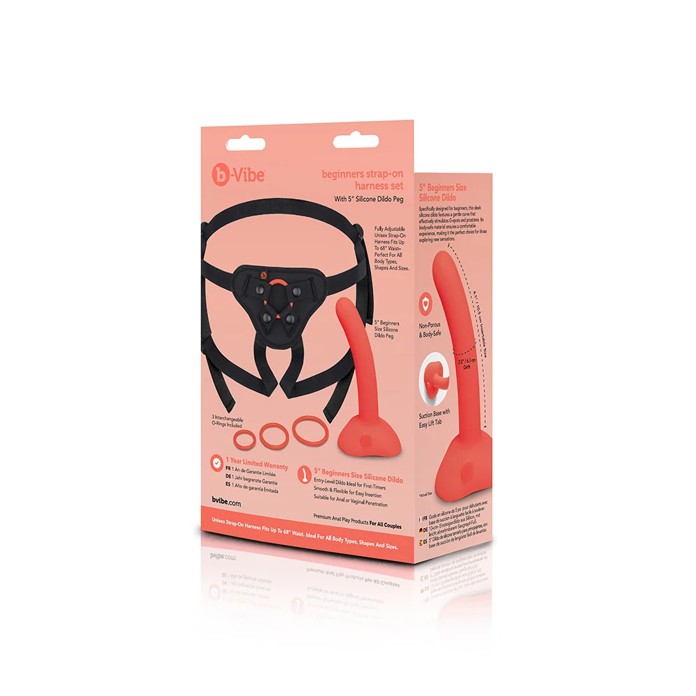 B-Vibe Beginners 穿戴式绑带套装（含 5-Inch 硅胶假阳具）