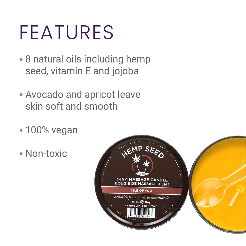 Hemp Seed Massage Candle That Melts into Warm Massage Oil