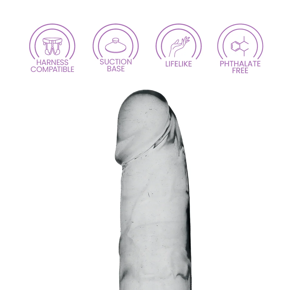 King Cock Clear Cock With Balls, Realistic Suction Cup Dildo