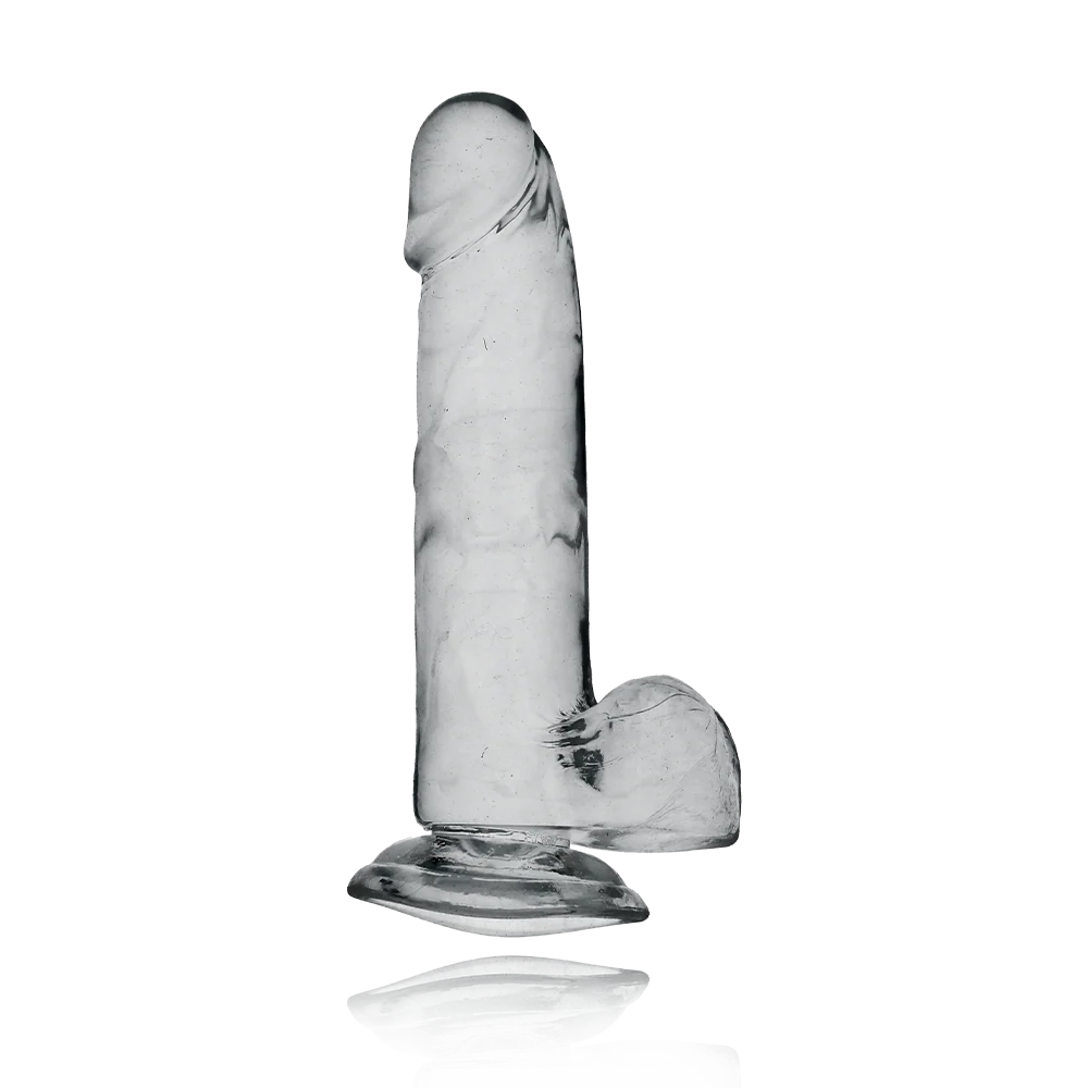 King Cock Clear Cock With Balls, Realistic Suction Cup Dildo
