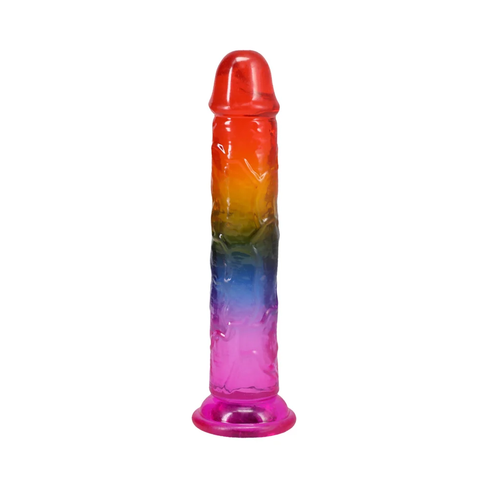 Doc Johnson Crystal Jellies Rainbow 7.5" Dong Flexible Dildo