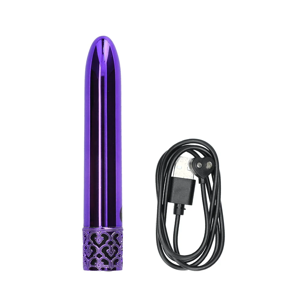Royal Gems Shiny Slim Metal Rechargeable Vibrator