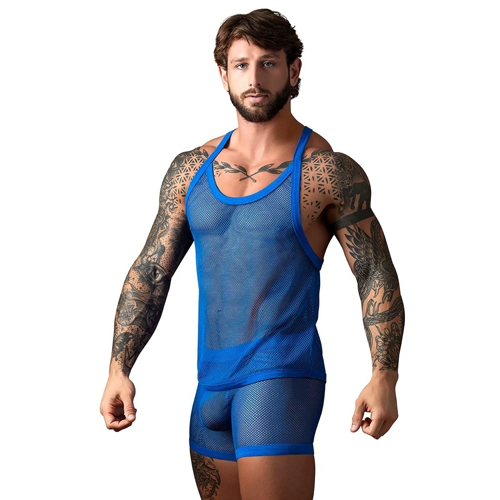 Male Power Fishnet 2.0 Tank Top with Racer Cut Back