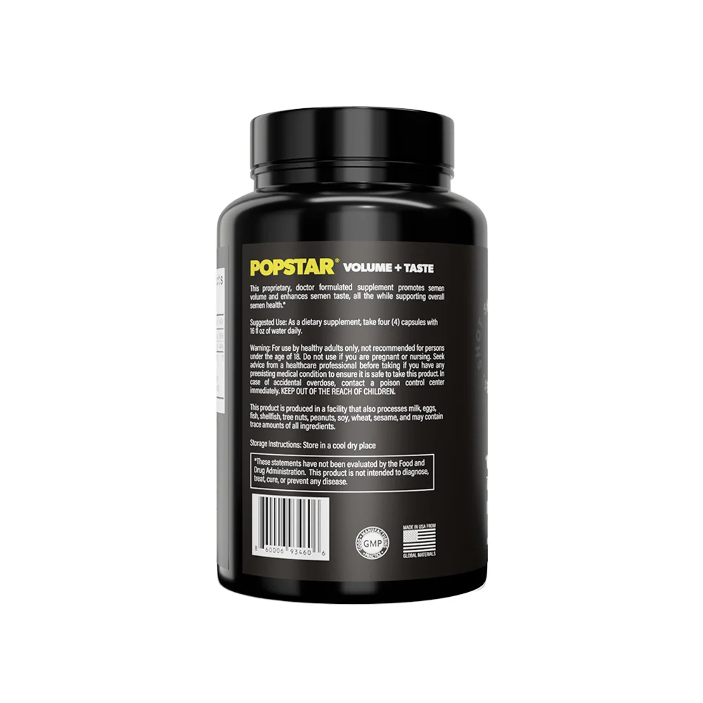 Popstar Volume + Taste Enhancer 120Ct Semen Health Supplement