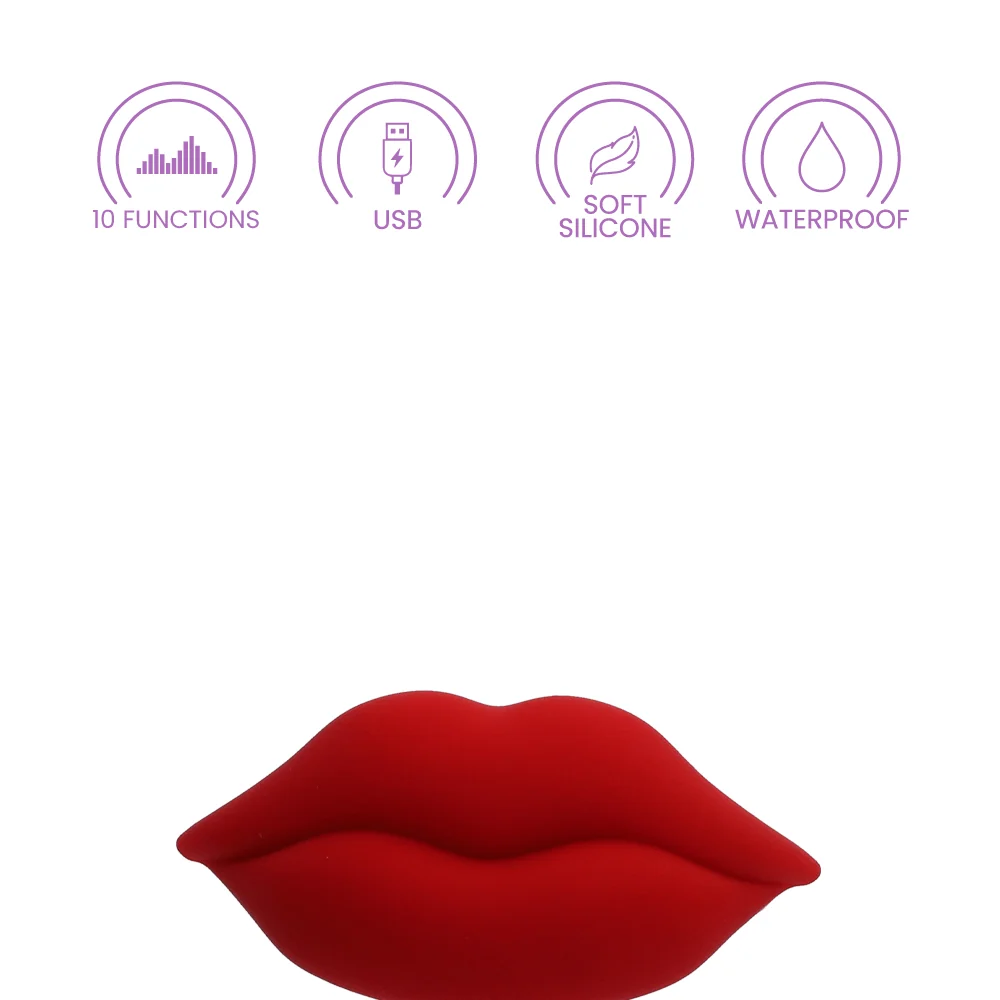 Naughty Bits® MUAH™ Rechargeable Silicone Mini Vibrator with 10 Functions