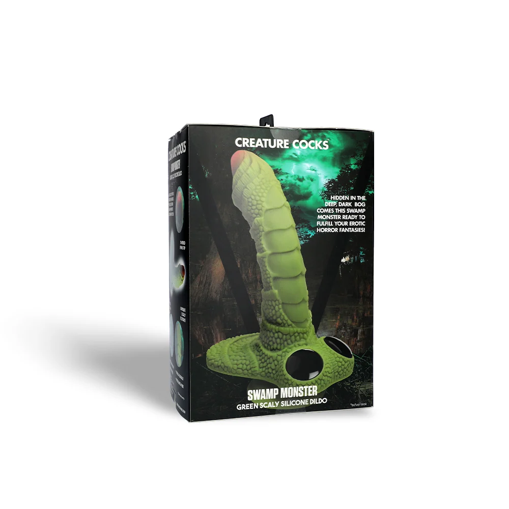 Creature Cocks Swamp Monster 绿色鳞片硅胶假阳具