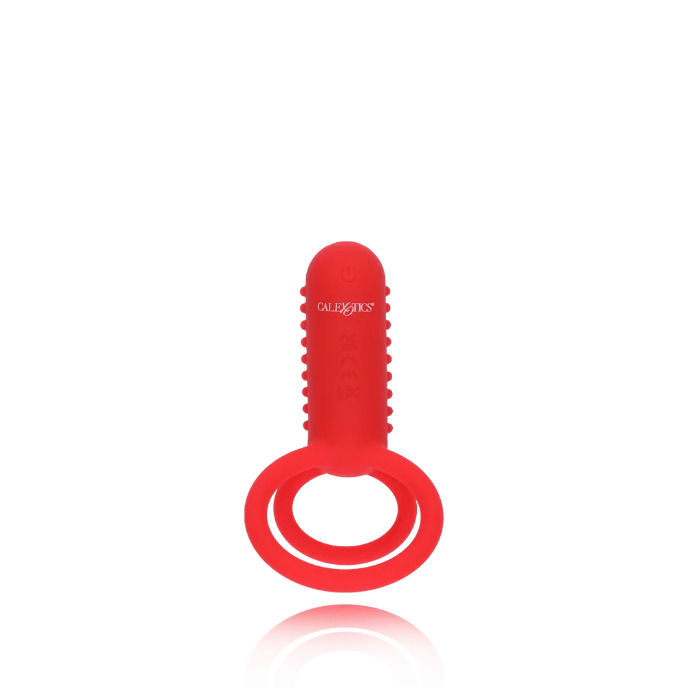 CalExotics Silicone Rechargeable Vertical Dual Enhancer Cock Ring