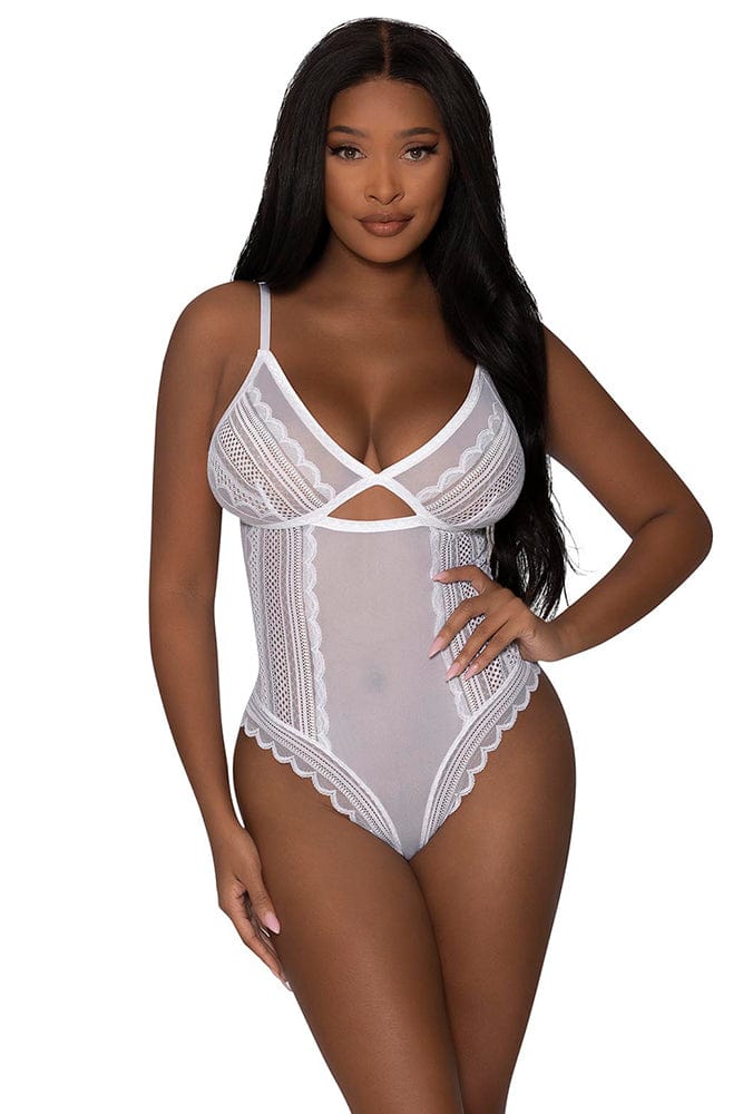 Modern Romance Cheeky Teddy with Mesh Lace and Strappy Back