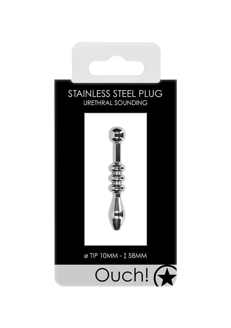 Ouch! 不锈钢肛塞 10mm 用于直接神经刺激