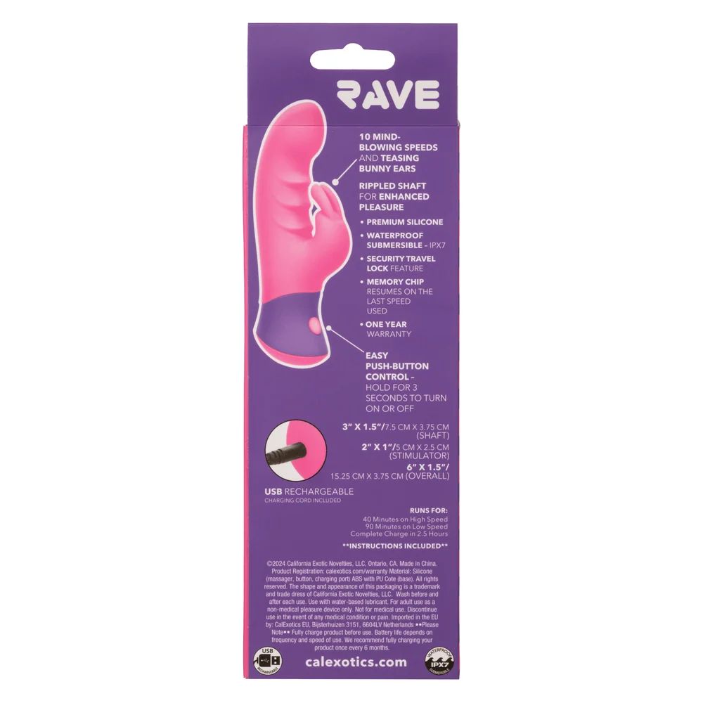 Rave Bunny Rabbit Vibrator with Dual-Action Stimulation